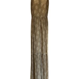 Universal Thread Patterned Tan Maxi Dress